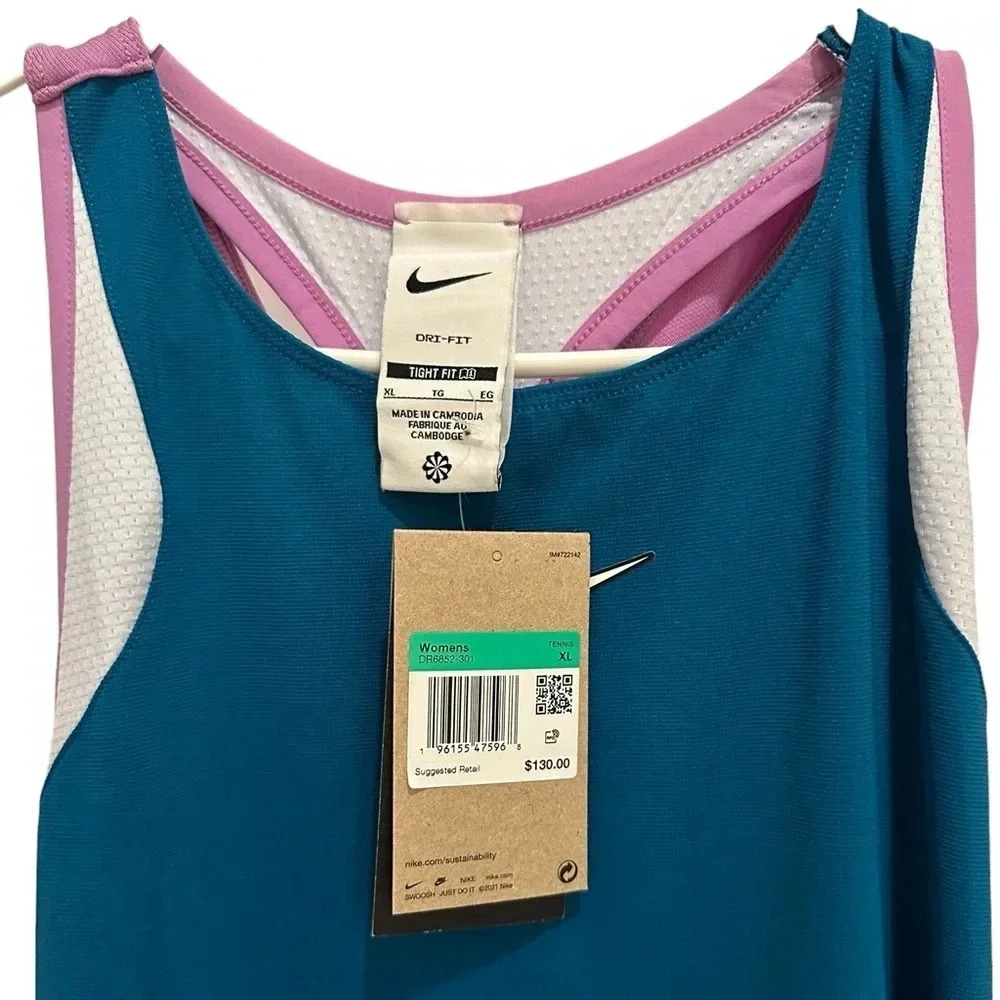 Nike Women's NikeCourt Dri FIT Slam Dress - Picture 5 of 6
